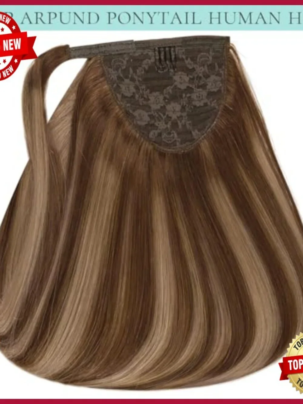 18 Inch Human Hair Ponytail Extension Clip On Straight 80g